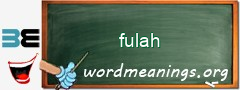 WordMeaning blackboard for fulah